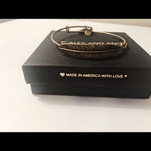 Alex and Ani Gold Feather Wrap Around Bangle
